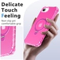 thumbnail image 5 of I-HONVA for iPhone 16e Case (2025) / iPhone 17e Case (2026) ,Compatible with Mag-safe Matte Shockproof Anti-Scratch Protective Invisible Kickstand Magnetic 6.1" Case Cover,Rose Red, 5 of 5
