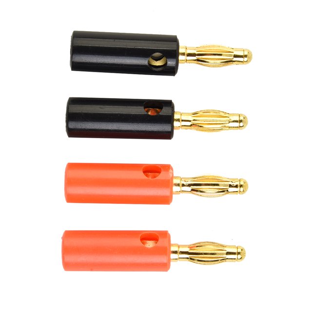 High Quality 4mm Banana Plug Male Connector Gold Audio Speaker Wire Cables