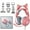 Pink, variant on HQinX Gaming Headset with Cat Ears, 3.5mm Headphones with Surround Sound, RGB Backlight & Microphone,for PS4, Xbox, PC, Mobile Phone,Black