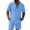 HGG259-Sky Blue, variant on Yaoyar Men's Summer Linen 2 Piece Sets, Short Sleeve Loose Lapel Button Down Shirts & Shorts Vacation Beach Outfits