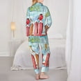 thumbnail image 5 of Kll Christmas Birds Print Women'S Long Sleeve Pajamas With Pants Sleepwear Loungewear 2 Set-Large, 5 of 9
