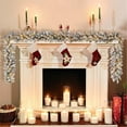 thumbnail image 6 of 9FT Pre-Lit Snow Flocked Christmas Garland with Warm White LED Lights and Pine Cones, Artificial Frosted Garland for Fireplace Mantel Stair Railing Door, Garland, 6 of 9