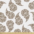 thumbnail image 1 of Brown Paisley Fabric by the Yard, Abstract Leafy Inspired Intricate Ornaments Continuous Simple Illustration, Decorative Upholstery Fabric for Sofas and Home Accents, 2 Yards, Umber White by Ambesonne, 1 of 4