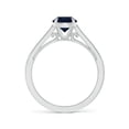 thumbnail image 2 of ANGARA Natural 1.2 Ct Vintage Inspired Claw-Set Sapphire Solitaire Ring in 14K White Gold for Women (Size-6.5mm) | September Birthstone, Anniversary, Jewelry Gift for Women | Natural Sapphire Ring, 2 of 8
