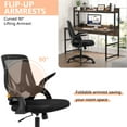 thumbnail image 4 of Ergonomic Office Chair Swivel Computer Desk Chair with Flip-up Armrests, Height Adjustable Mesh Chair with Lumbar Support for Home, Bedroom, Study, Black, 4 of 8