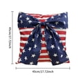 thumbnail image 3 of Leutsin Patriotic American Flag Bow Throw Pillow, Red White Blue Stars Stripes Large Bow Design Decorative Pillow, Soft Plush 4th of July Throw Pillow for Couch Sofa Home Decor, 18" x 18", 3 of 9