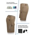 thumbnail image 6 of Hiauspor Mens Cargo Shorts Quick Dry Water Resistant for Hiking Fishing Golf Casual with 6 Pockets Khaki 36, 6 of 8