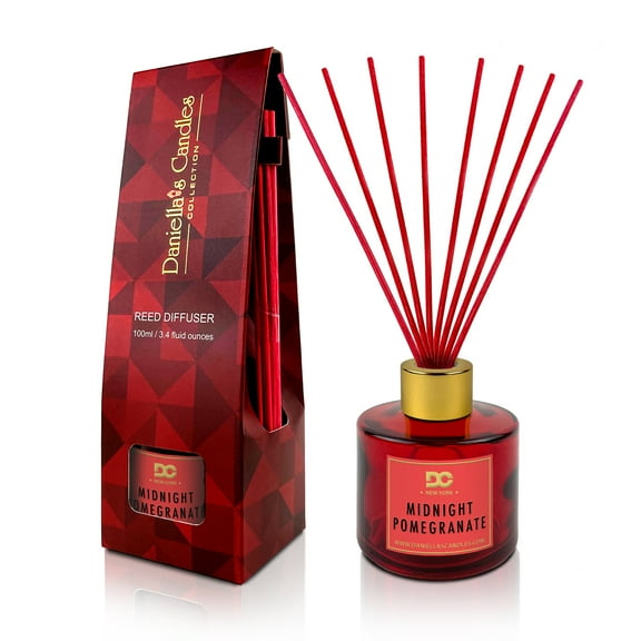 Daniella's Candles Midnight Pomegranate Reed Diffuser Set Red 3.4oz/100mL