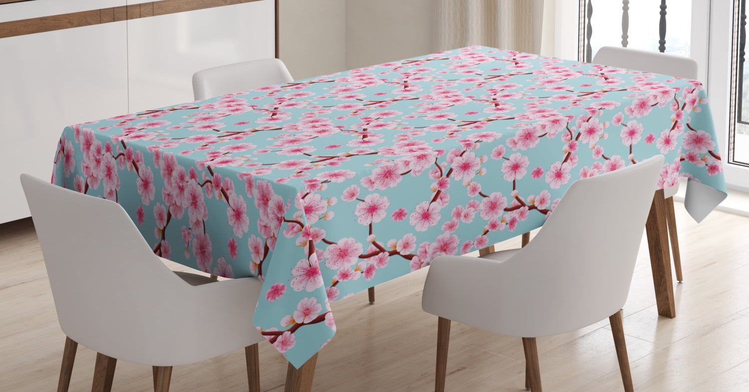Cherry Blossom Tablecloth, Inspirational Seasonal Flower Garden