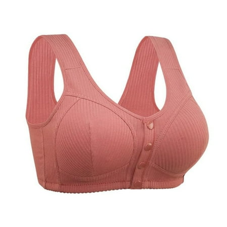 Nisorays Women s Front Closure Bras Seamless Plus Size Plunge Wireless Comfortable Bra Vermilion 44