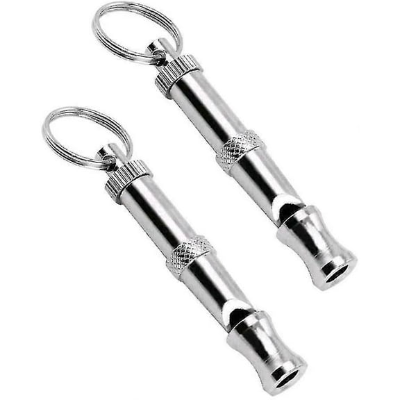 Professional Ultrasonic High Frequency Dog Whistle (2-pack) Silver