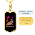 thumbnail image 3 of Butterfly Best Mom Stainless Steel or 18k Gold Premium Swivel Dog Tag Keychain, 3 of 17