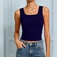 thumbnail image 5 of enyan Plus Size Tank Tops for Women Women's Tank Tops Square Neck Sleeveless Ladies Tank Top Undershirts,Dark Blue,S, 5 of 7