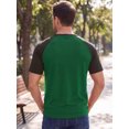 thumbnail image 3 of INSPIRE CHIC Men's Henley T-Shirt Color Block Raglan Sleeves Casual Tee XL Green, 3 of 5