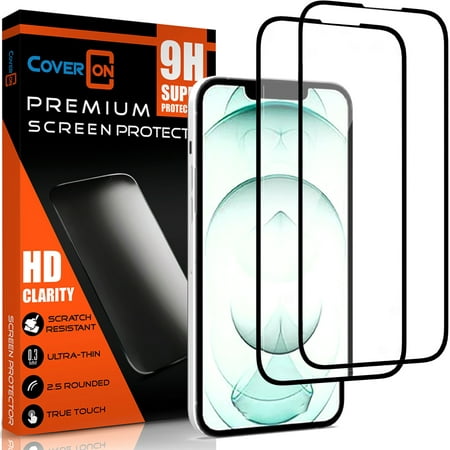 CoverON 2pcs Pack For Apple iPhone 13 Pro Max Screen Protector Tempered Glass- 98% full Coverage 9H Scratch Resistant - HD Clear