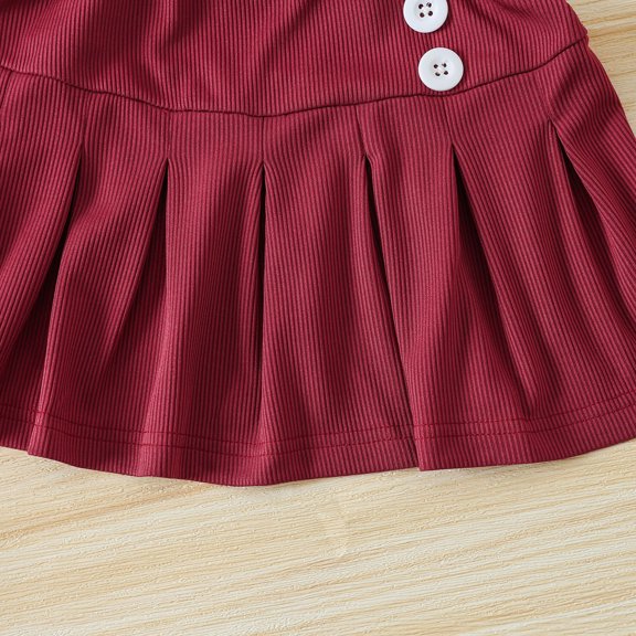 Vedolay Mini Skirt Toddler Little Girls Summer Outfits One Shoulder Sleeveless Sling Tank Tops Floral A-line Skirts 2 Piece Set,Pink 3-4 Years