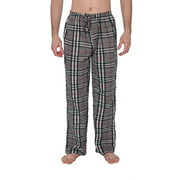 Active Club Mens Plaid Plush Pajama Pants (X-Large, Gray & Charcoal Plaid)