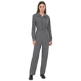 thumbnail image 1 of Manyakai Combinaisons pour Femmes Mode Combinaison à Boutons Décontractée Col Rabattu Manches Longues Tenue de Travail Gris m, 1 of 5