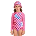 thumbnail image 3 of BOOMNY Baby Girls 3 Peice Swimsuits Long Sleeve Bathing Suit for Kids Cartoon Graphic Lightweight Cozy Summer Beach Vacation Swimwear, 3 of 9