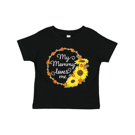 

Inktastic My Mommy Loves Me with Sunflower Wreath Gift Toddler Boy or Toddler Girl T-Shirt