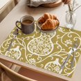 thumbnail image 3 of Yellow Gourd Placemats Set of 4 Modern Abstract Art Floral Place Mats Indoor Wipeable Table Mats Washable Cloth Dining Table Placemats for Kitchen Holiday Party Home Decor 13x19 Inch, 3 of 9