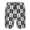 thumbnail image 4 of Wukai Nautical Anchors1 Print Beach Trunks with Compression Liner Swimsuit Quick Dry Beach Sports Shorts with Pocket-Small, 4 of 8