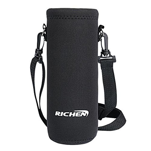 RICHEN Neoprene Water Bottle Carrier Bag with Adjustable Shoulder Strap,Insulated Water Bottle Cover for Stainless Steel/Glass/Plastic Bottles 