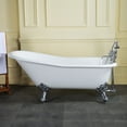 thumbnail image 2 of Aqua Eden VCT7D6630NF1 67" Cast Iron Classic Flat-Rim Single Slipper Clawfoot Tub (7" Faucet Drillings), White/Polished Chrome, 2 of 8