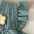 thumbnail image 6 of Amidoa Girls Summer 2 Piece Outfits Kids Ruffle Sleeve Short Sleeve and Shorts Casual Clothing Sets Mint Green Size 3T, 6 of 7