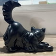 thumbnail image 3 of Black Ghostly Kitten Sculpture, Cat Figurine Halloween Decoration, Spooky-Cute Pet Statue for Indoor & Outdoor Home Holiday Display, 3 of 6