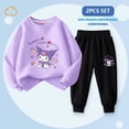 thumbnail image 2 of Anime Sanrio Kuromi Kawaii Children's Clothing 2Pcs Set Cinnamoroll My Melody Cute Autumn Sportswear Girls Cartoon Casual Wear, 2 of 4
