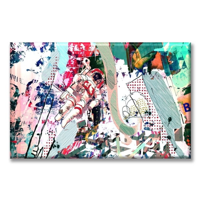Cuadro Canvas Listo Para Colgar Tipo Galería Astronauta Abstracto 60X90 cm Pixtreats