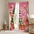 thumbnail image 3 of Feelyou Merry Christmas Black Out Curtains for Kid, Kawaii Gingerbread Man Curtains Pack of 2 (42x63 Each), Green Xmas Tree Bedroom Curtains, Living Room Curtains Decor, 3 of 6