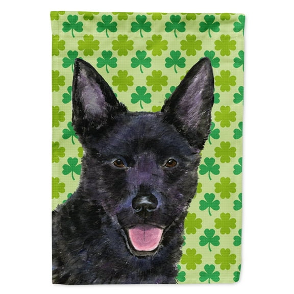 Carolines Treasures SS4429-FLAG-PARENT Australian Kelpie St. Patricks Day Shamrock Portrait Flag  multicolor