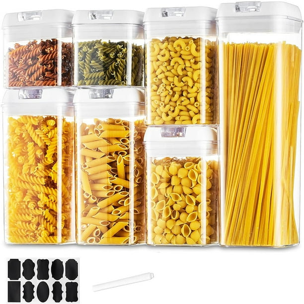 Juego de 10 recipientes de almacenamiento, caja de almacenamiento, recipientes herméticos de cocina con tapa, juego de recipientes a granel, recipientes de almacenamiento para guardar pasta,