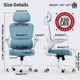 thumbnail image 2 of Silla de oficina TRALT, escritorio ergonómico, 150 kg, con ruedas, color azul cielo, 2 of 9