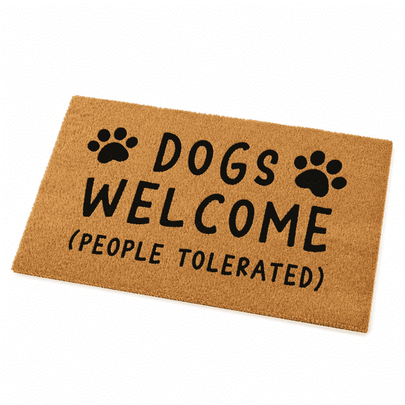 Bloomvera Dogs Welcome People Tolerated Doormat 24X16 inch, Dogs Welcome Outdoor Mat, Dogs Welcome Entrance Mat Thick Non-Slip Front Door