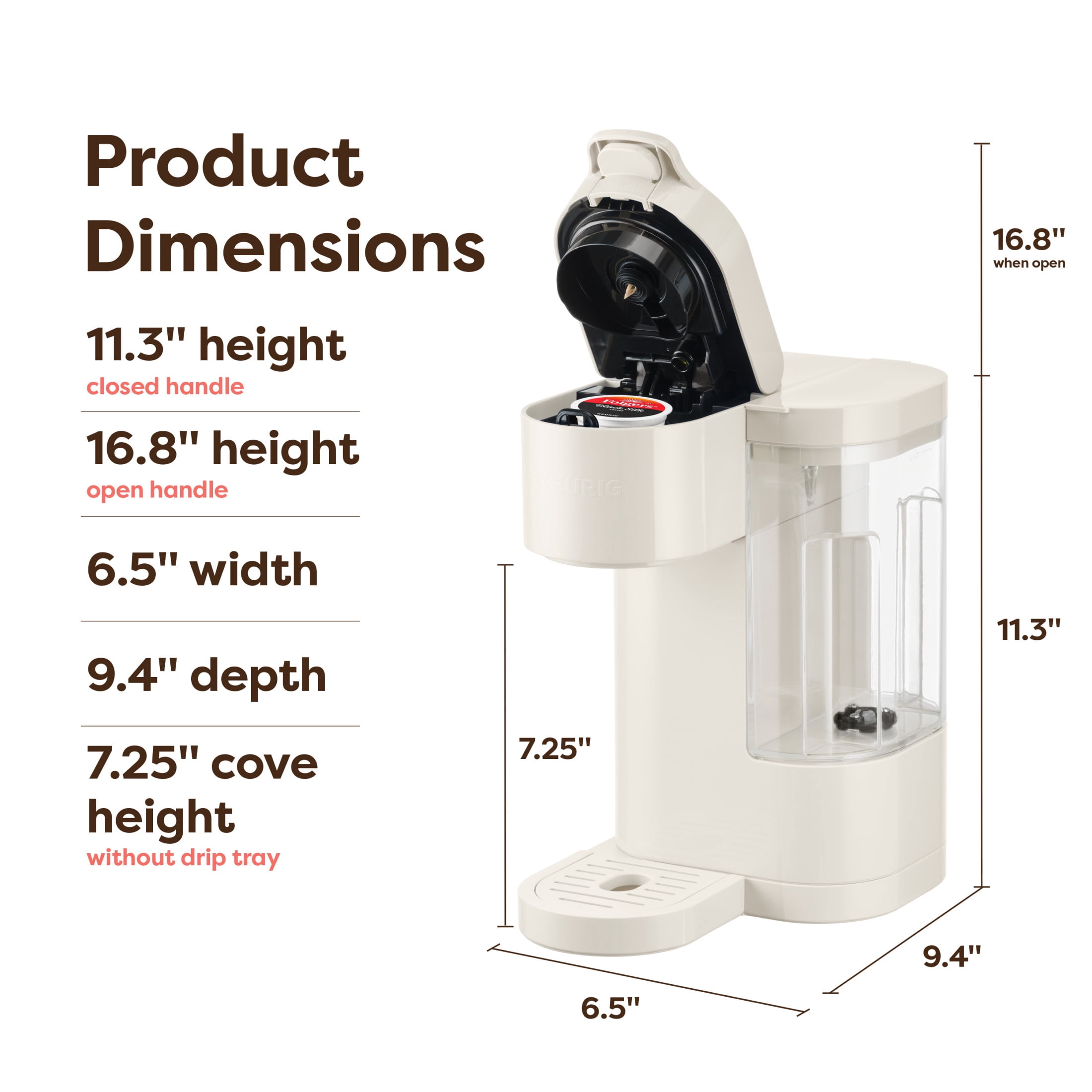 Keurig K-Express Essentials Warm Stone Single-Serve K-Cup Pod Coffee Maker