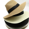 thumbnail image 3 of Audhol Trendy Cotton Sun Hat for Beach Womens Mens Wide Brim Panama Hat Fedora Summer Beach Sun Hat UPF Hat For Women Ultra Wide Brim Sun Hat White One Size, 3 of 4