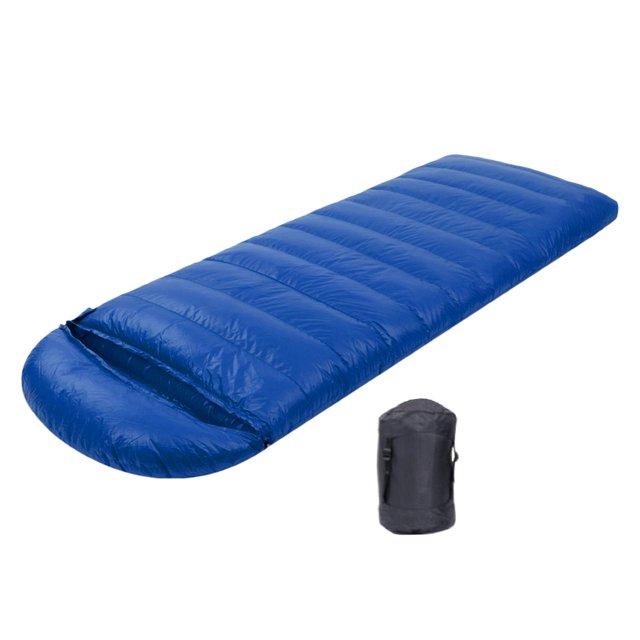 Saco de dormir de plumas para adultos, saco de dormir individual para escalada, viajes al aire libre Azul