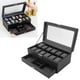 thumbnail image 4 of Caja De Almacenamiento Para Relojes, 12 Ranuras, Caja Para Relojes Con Tapa De Vidrio Transparente De Cuero PU De Doble Capa Para Joyería Para Anillos, 4 of 7