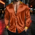 thumbnail image 6 of ZACPNCV Men's Shiny Satin Dress Shirts Long Sleeve Button Down Silk Shirt with Bow Tie, 6 of 8