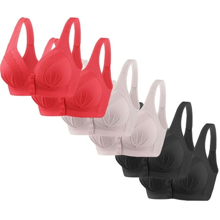 Wireless Nursing Bra Set: Comfortable Lactation & Yoga Bras for Women with Back Adjustment - 6 Pack Maternity & Activewear