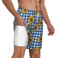 thumbnail image 3 of Goofa Sunflowers Printed Men's Swim Trunks Board Shorts Quick Dry Mens Swimming Trunks with Compression Liner,Breathable Fit Hawaii Beach Shorts-Small, 3 of 9