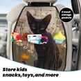thumbnail image 3 of Kdxio Black Cat in Wildflowers Print 2 Pack Car Kick Mat Seat Cover Back Protector Mat with Pockets for Organizer Backseat Protector and Storage Anti Kick Pad for Vehicles, 3 of 6