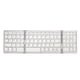 thumbnail image 1 of Teclado Bluetooth plegable triple con conexión para múltiples dispositivos, teclado inalámbrico para computadora portátil, tableta, teléfono, color plateado y blanco, 1 of 15
