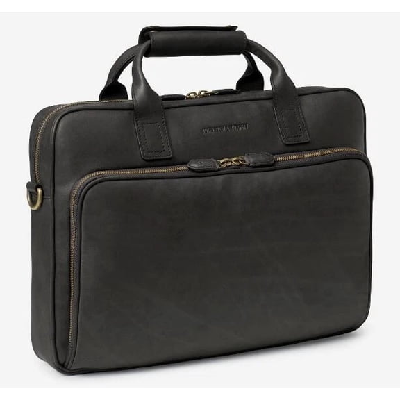 Johnston & Murphy Rhodes Leather Breifcase Business Case - Black