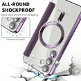 thumbnail image 4 of ELEHOLD Flip Wallet Case for Samsung Galaxy S25+ with Transparent Clear Back RFID Card Holders Magnetic Closure Mag Safe Compatible Shockproof Anti-Scratches Case for Samsung Galaxy S25+,Purple, 4 of 6