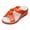 Orange, variant on Espadrilles for Women Open Toe Slides Sandals Solid Color Soft Leather Strap Slip on Wedges Heels Casual Beach Shoes Pink Size 7