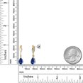 thumbnail image 6 of Gem Stone King 5.12 Cttw Blue Created Sapphire and White Lab Grown Diamond Dangle Earrings for Women | 925 Silver and 10K Yellow Gold | Gemstone September Birthstone | Pear Shape 9X6MM, 6 of 6